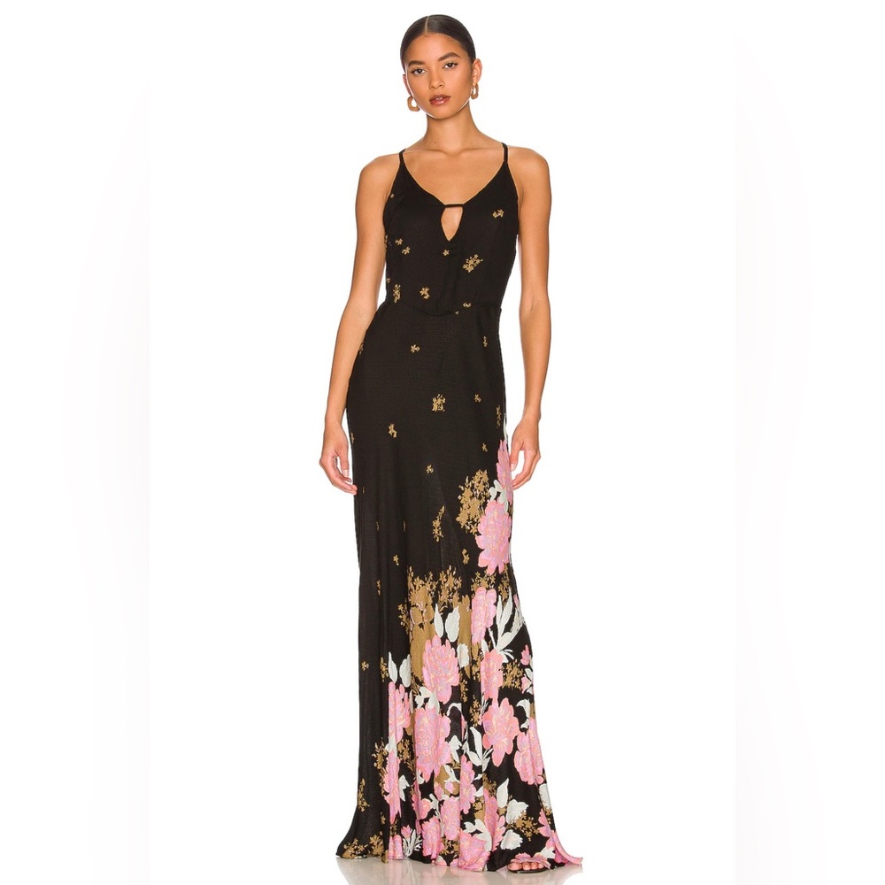 Free People Get  To You Printed Maxi Slip- Size Medium. New with tags